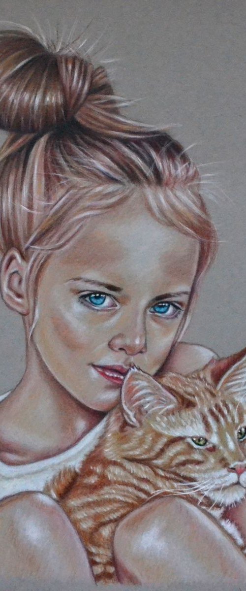 "Bambina con gattino" by Monika Rembowska