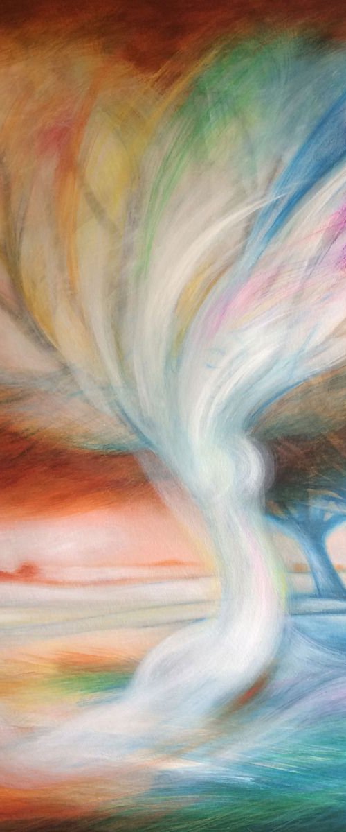 Dawn brings rainbows - woman as tree by Phyllis Mahon