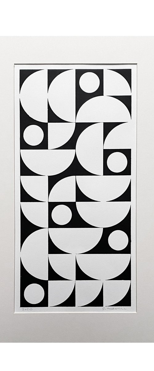 Original Screen Print | 40 x 50cm | MOUNTED | Abstract Original Print | Mid-Century art | Modern Silkscreen Print | Minimal Geometric by Sean Thornhill