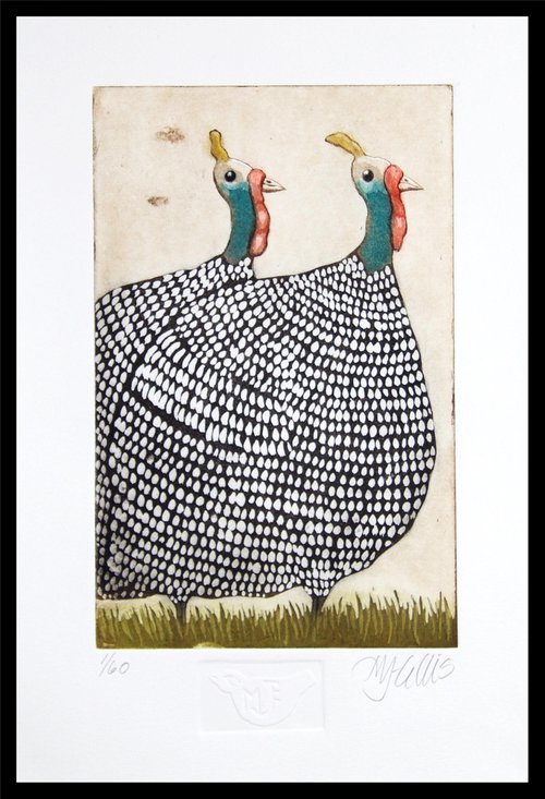 Guinea Hens by Mariann Johansen-Ellis