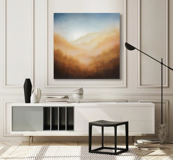 Large Abstract Landscape 03 - Oil Painting on Canvas 100×100 cm