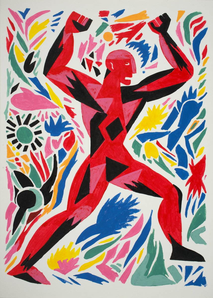 Illustrative Portrait Acrylic Painting By Kosta Morr, 8 X 12", Hopelessness, Original Artwork