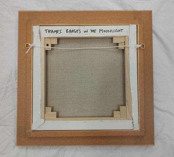 THAMES SAILING BARGES IN THE MOONLIGHT