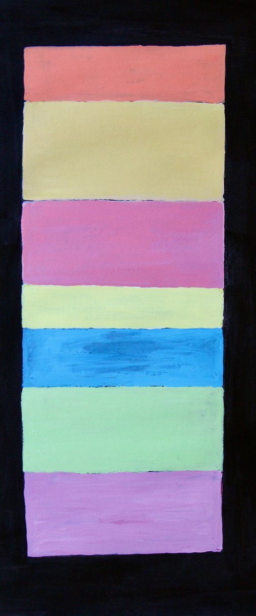 Stacked Pastels Inside Black by Kay MacDonald