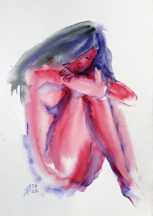 Grace XVI. SERIES OF NUDE BODIES FILLED WITH THE SCENT OF COLOR / ORIGINAL PAINTING by Salana Art Gallery