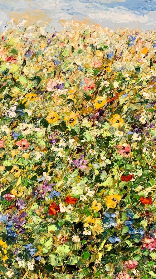 Colorful flowers field by Vilma Gataveckienė