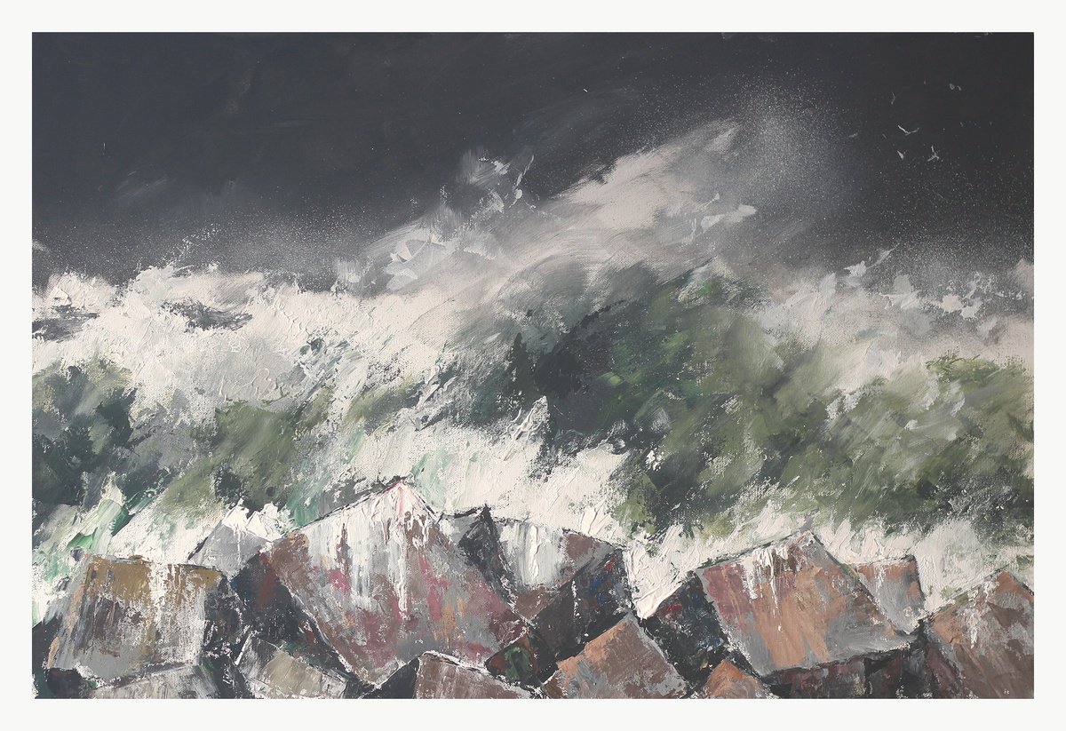 Impressionistic Landscape Acrylic Painting By Bill Mcarthur, 23 X 15, Overwhelmed, Original Artwork