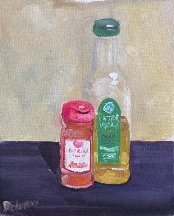 Olive oil and paprika