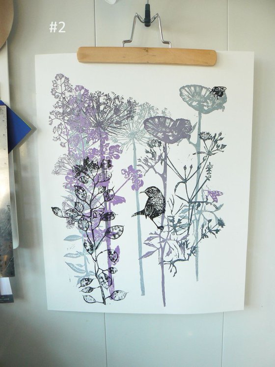 Reserved for customer order - Flora and fauna - (two monoprints of your choice)