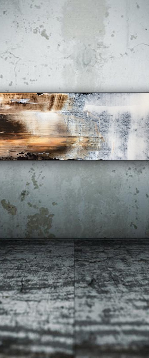 "Mudslide" - FREE USA SHIPPING + Special Price - Original PMS Abstract Acrylic Painting On Reclaimed Wood - 41.5" x 11.5" by Preston M. Smith (PMS)