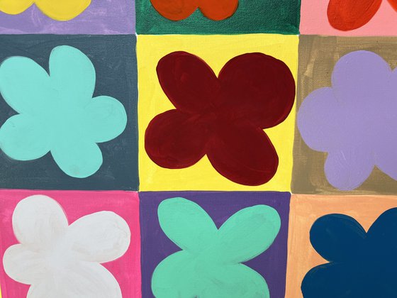 Warhol‑Style Colorful Flowers
