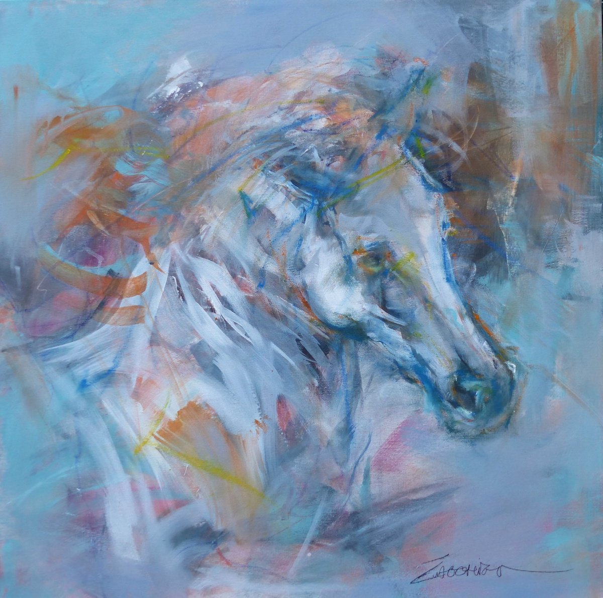 Blue horse by Eva GOHIER