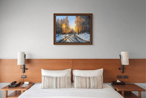 Winter Sun Through the Trees