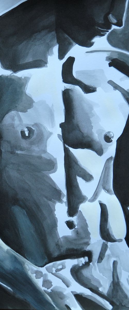 Male Nude /  42 x 29.7 cm by Alexandra Djokic