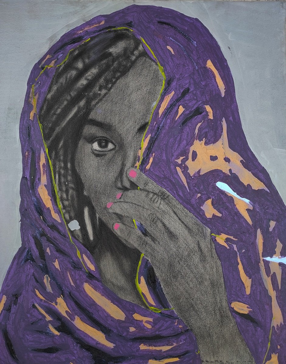 Expressive Charcoal Drawing , I Am All Girls By Emmanuel Akolo, 20 X 24, Artwork For Sale On Artfinder