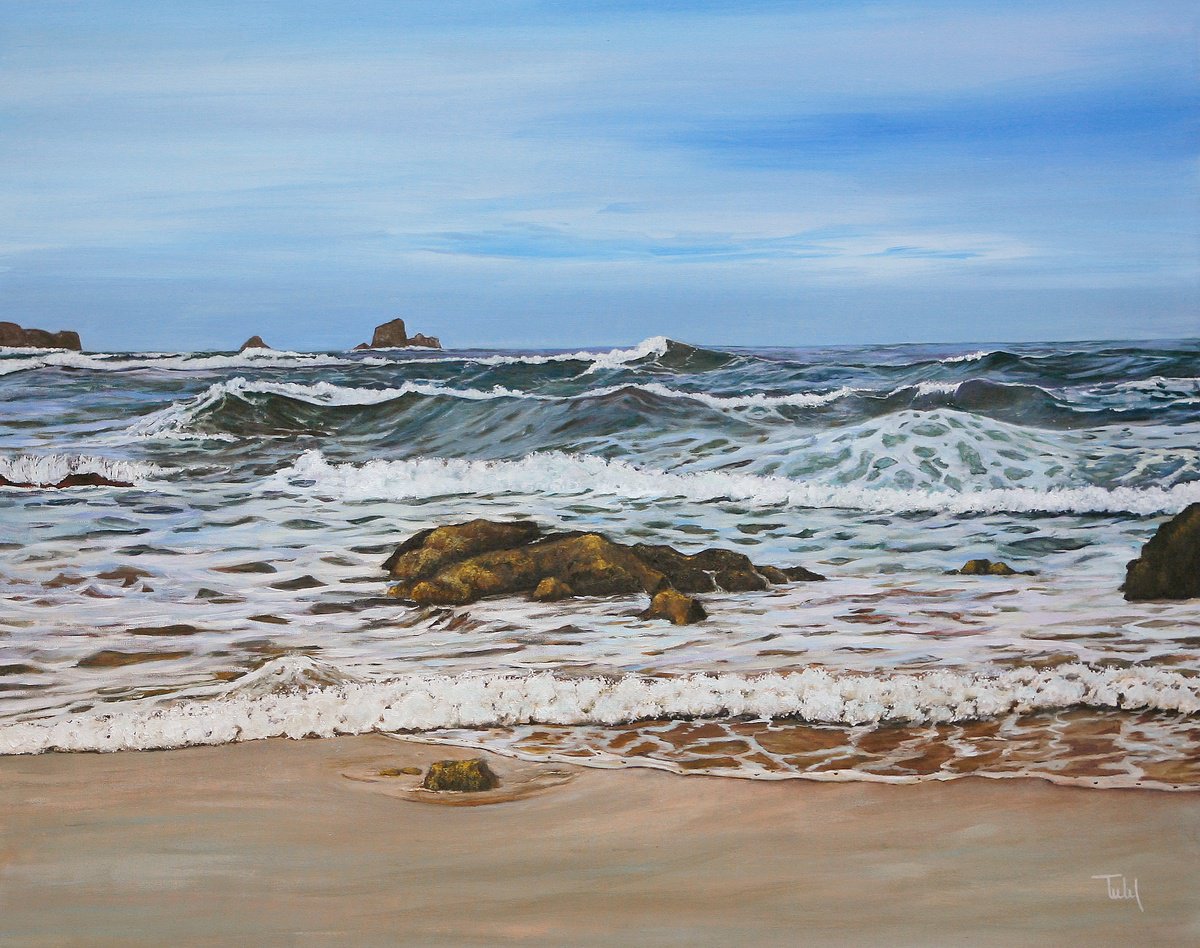 Photorealistic Landscape Oil Painting By Isabel Robledo, 39 X 32, Bravura, Original Artwork