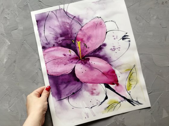 Magnolia painting. Blossoms painting