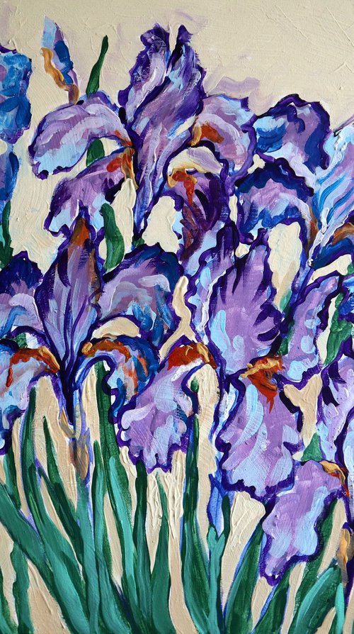 Irises on Cream by Rakhmet Redzhepov