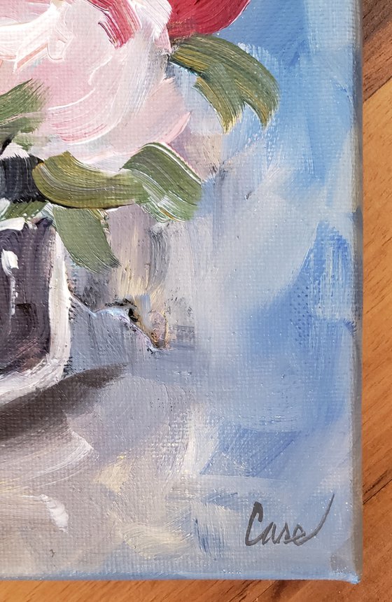 Flowers - Botanical - "Peonies in Glass Jar"