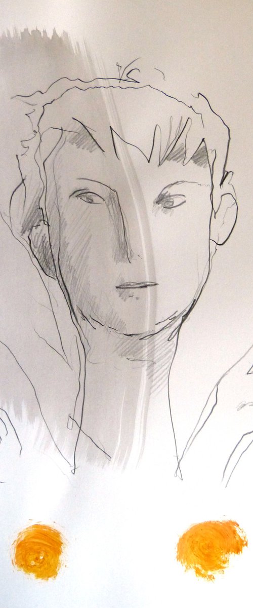Portrait 20-7, ink and pencil on paper 41x29 cm by Frederic Belaubre
