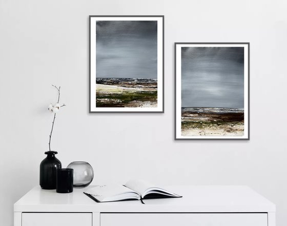 Coastal Fields in Grey Light