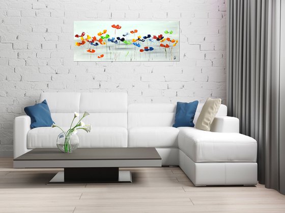 Wild Summer  - Abstract Art - Acrylic Painting - Canvas Art - Abstract Flower Painting - Ready to Hang