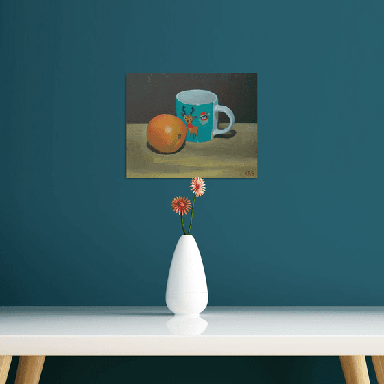 Christmas Mug with an Orange