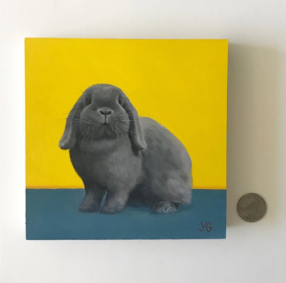 Gray Bunny Painting