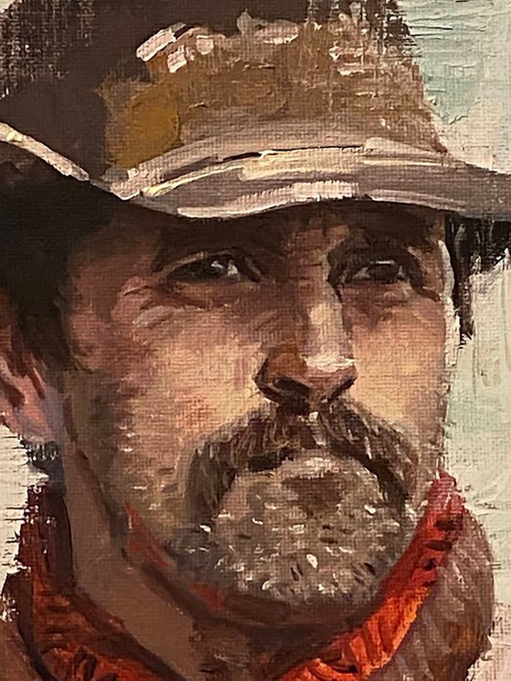 Cowboy with Red Scarf