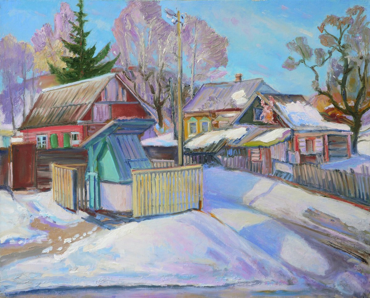 Impressionistic Landscape Oil Painting By Vyacheslav Onyshchenko, 35 X 28", Sedniv. The Well, Original Artwork