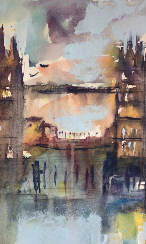 TOWER BRIDGE SUNSET by Roma Mountjoy