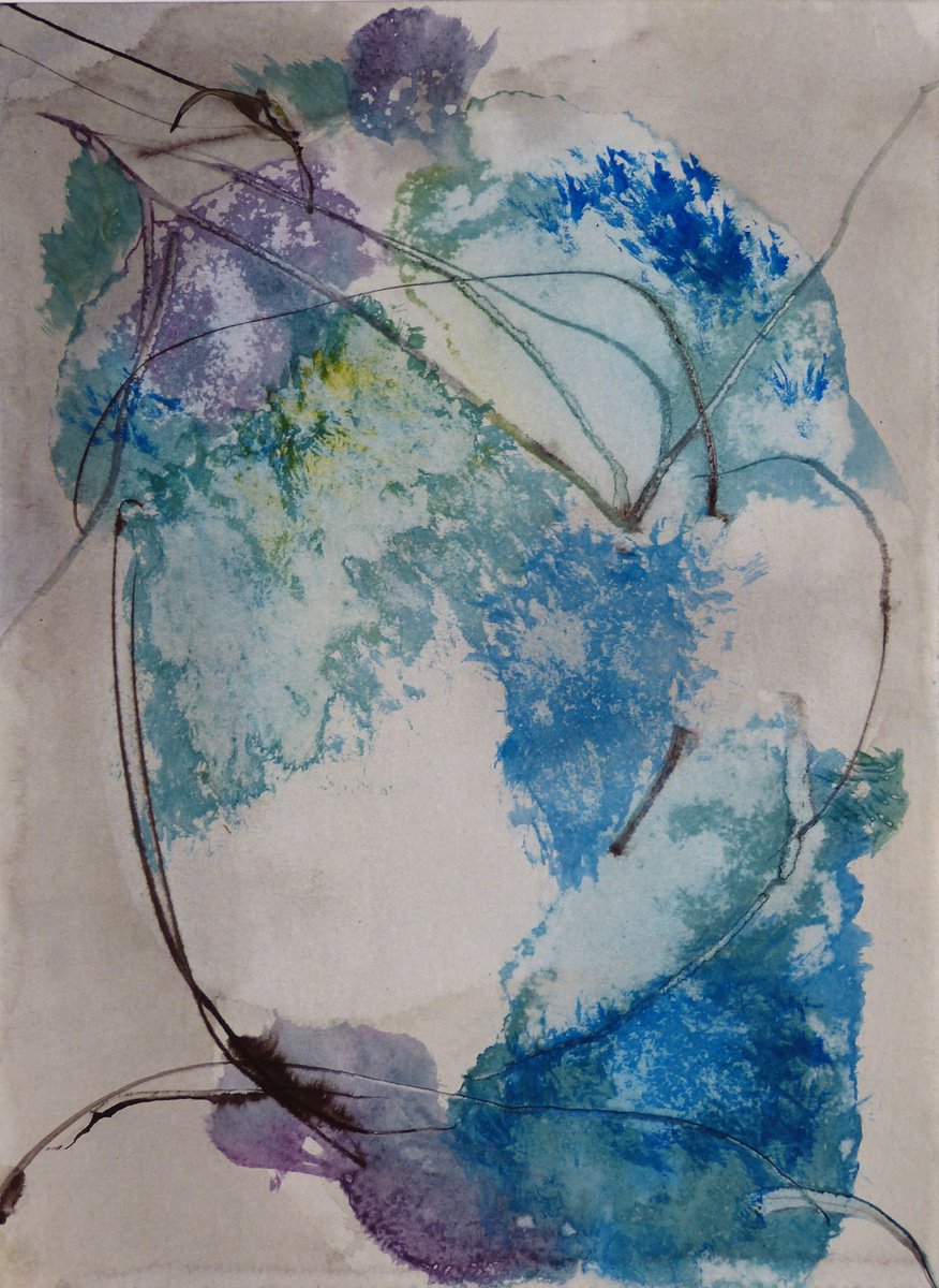 Abstract Botanical Drawing By Frederic Belaubre, 8 X 11, Prolegomena Series E11, Original Artwork