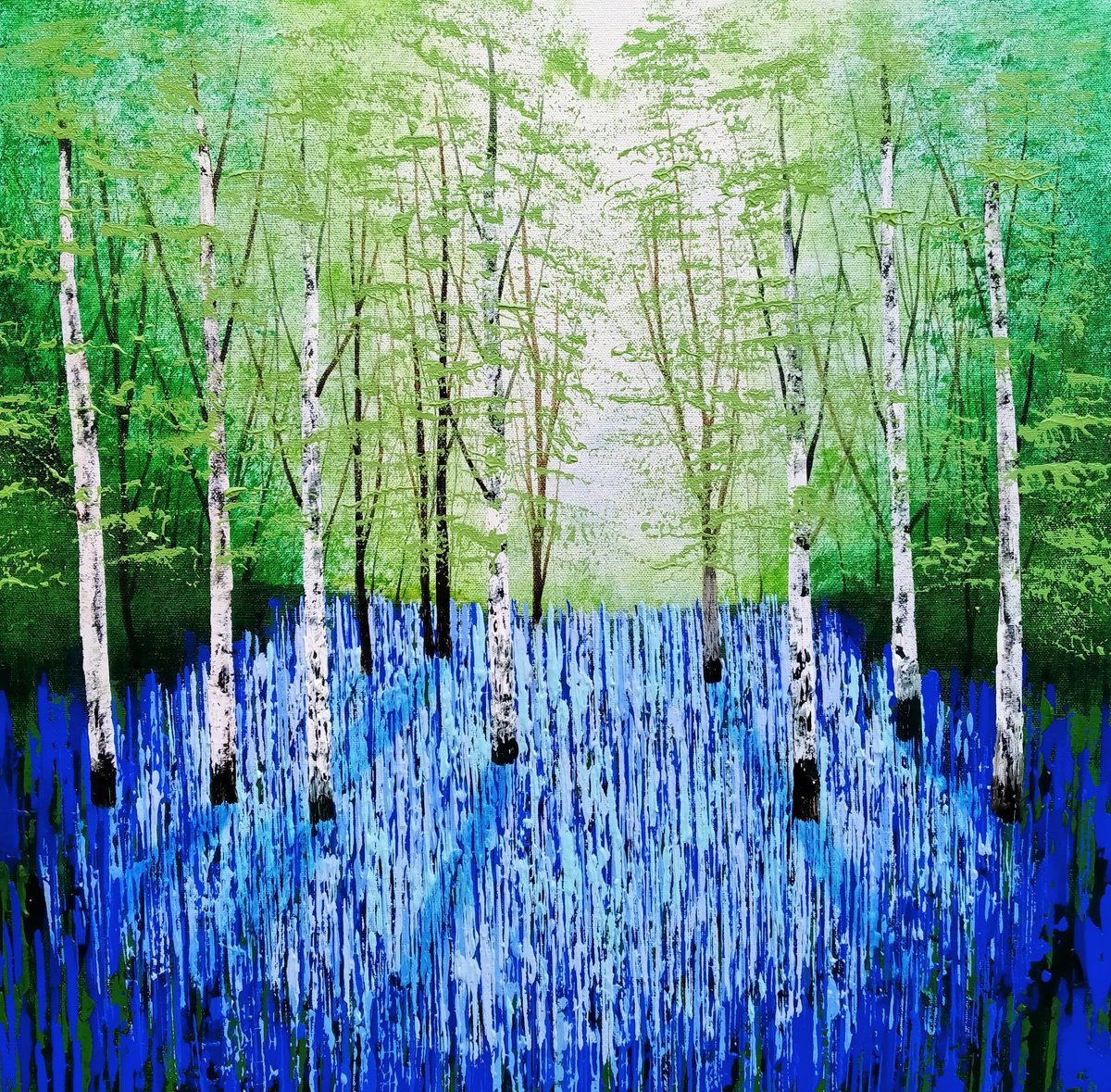Impressionistic Botanical Acrylic Painting By Amanda Horvath, 20 X 20, Breath Of Spring, Original Artwork