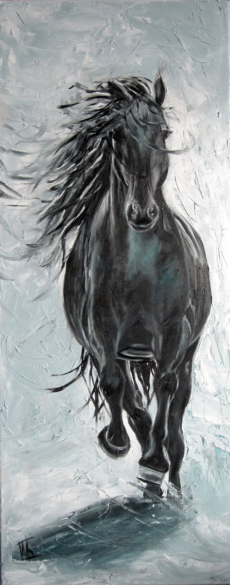 Only Forward. Black Horse by Ira Whittaker