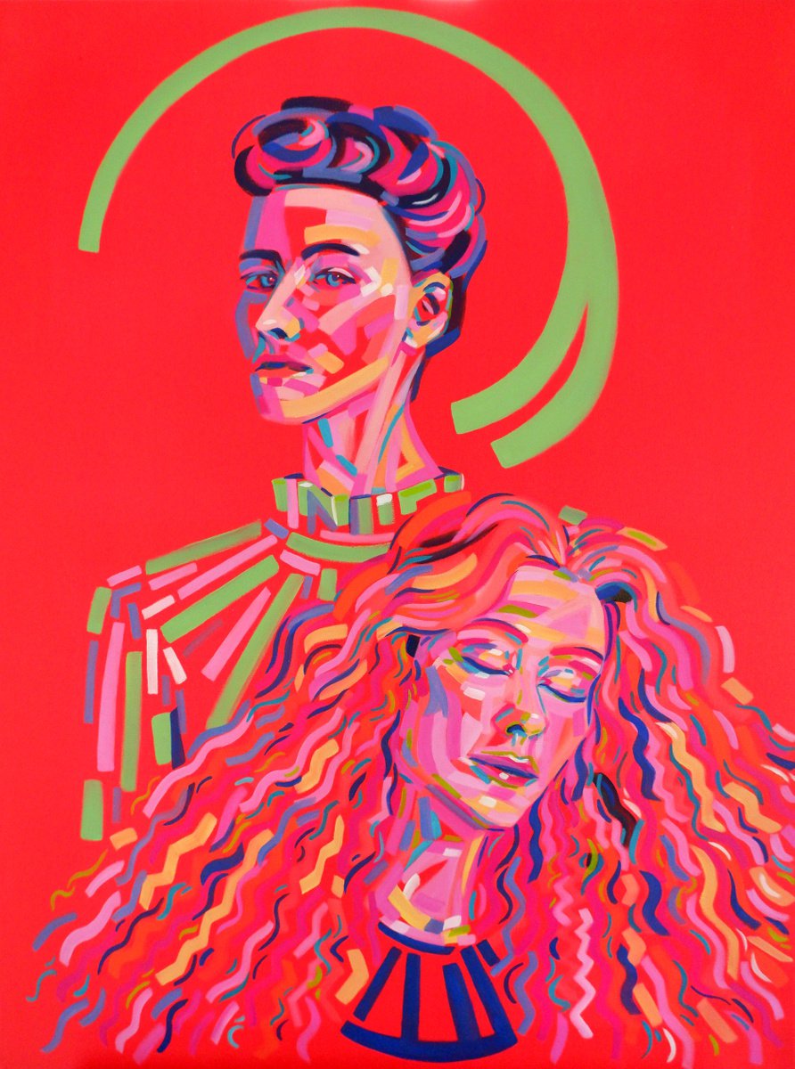 Impressionistic Portrait Oil Painting By Van Lanigh, 24 X 31", Judith, Original Artwork