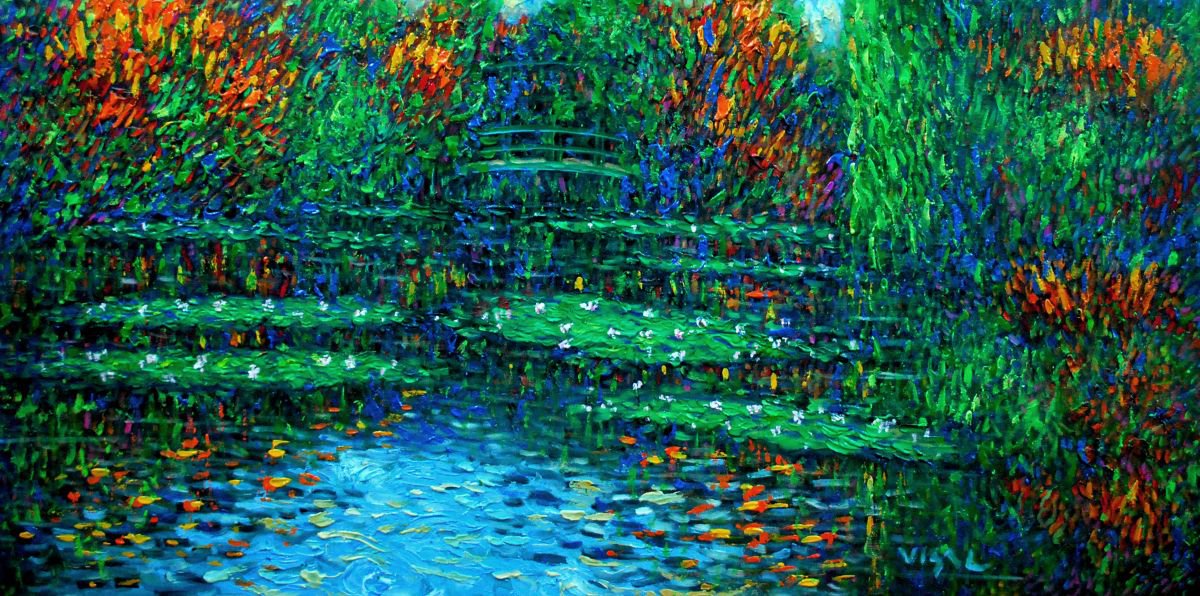 Monet Garden 48x24 inches by Vishalandra Dakur