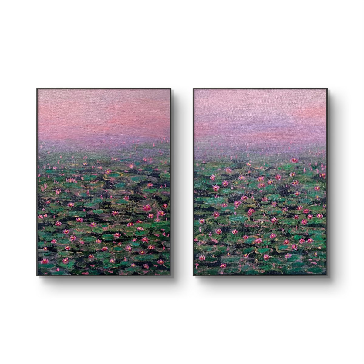 Impressionistic Landscape Acrylic Painting By Amita Dand, 12 X 16, Purple Magic, Original Artwork