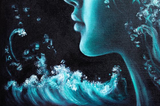 Conceptual oil painting If the Sea Was a Girl