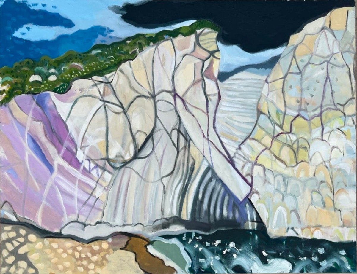 Expressive Landscape Oil Painting By Kelly Norman, 35 X 28", Afodite Embracing Whiterocks, Original Artwork
