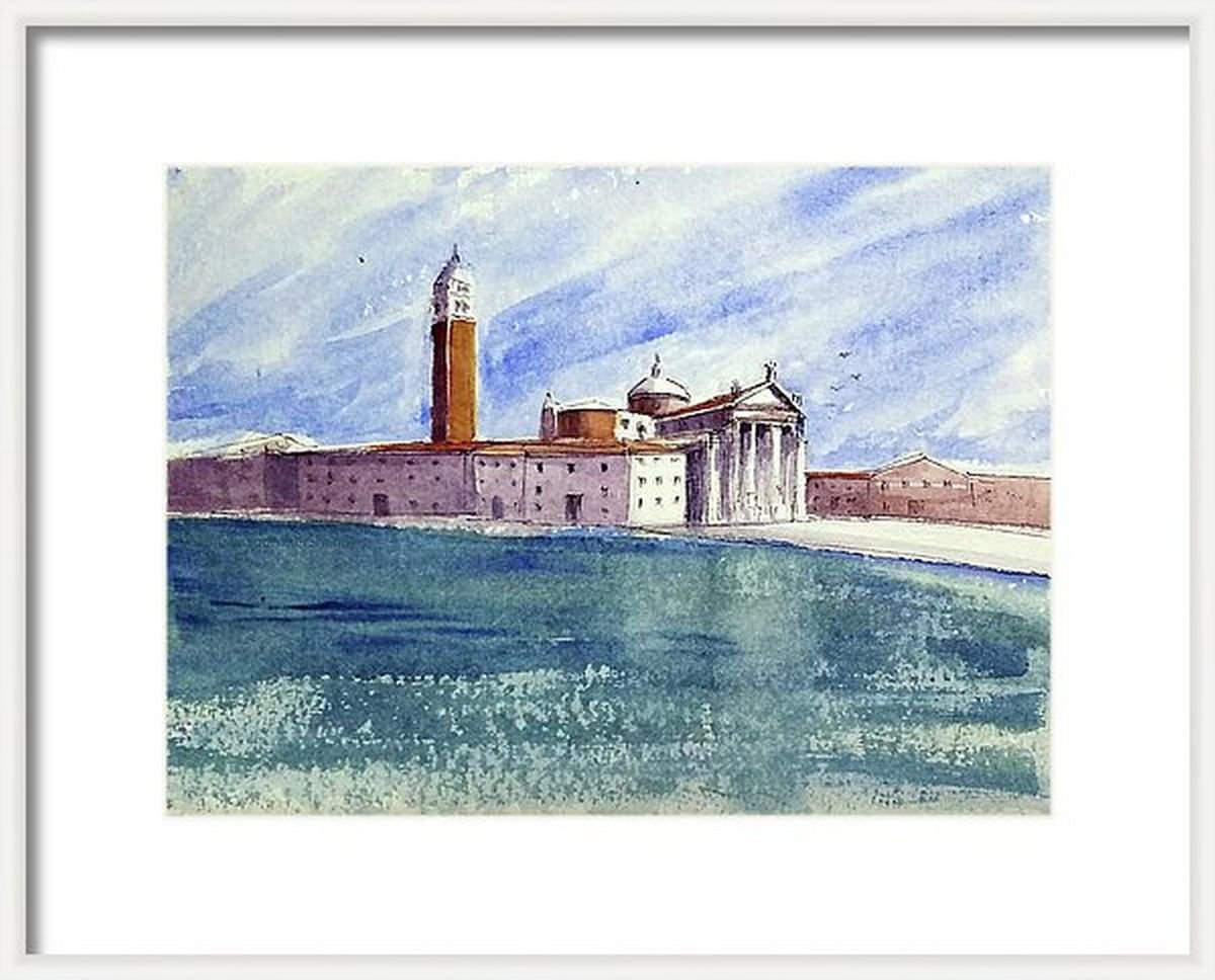 Impressionistic Landscape Watercolour By Asha Shenoy, 15 X 11, Grand Canal, Venice, Original Artwork