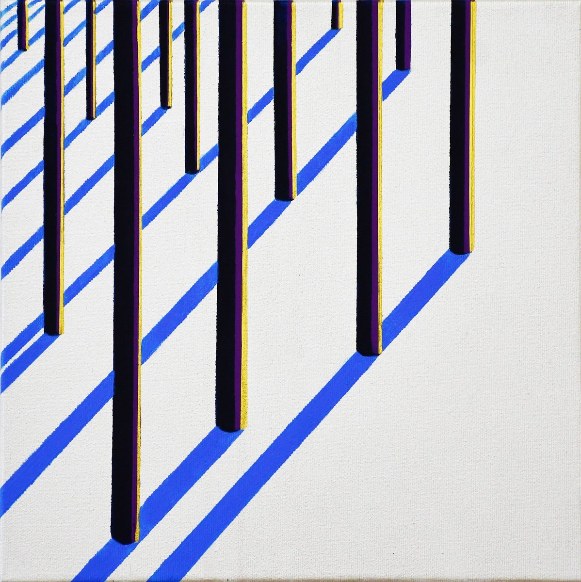 Geometric Landscape Acrylic Painting By Zeljka Paic, 12 X 12", Escape Vi, Original Artwork