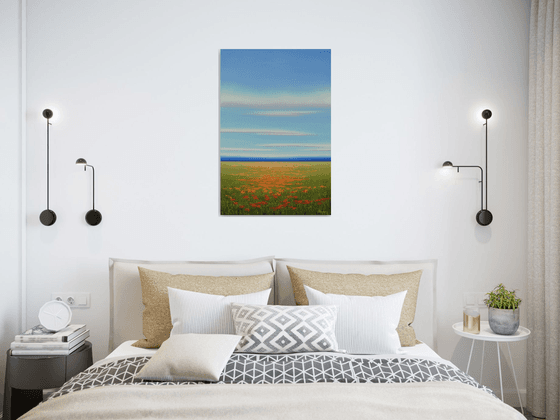 Poppies in Bloom - Colorful Flower Field Landscape