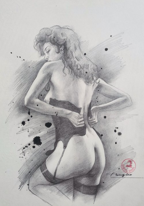 Drawing- Lady #210323 by Hongtao Huang