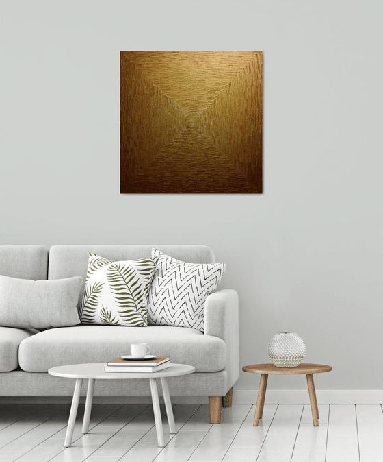 Large square pearly gold gradient