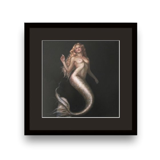 Perla Marina, mermaid oil painting