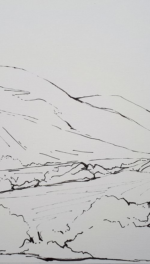 DIARY DRAWING  No. 3   Buttermere 04 09 18 by Frank Barnes