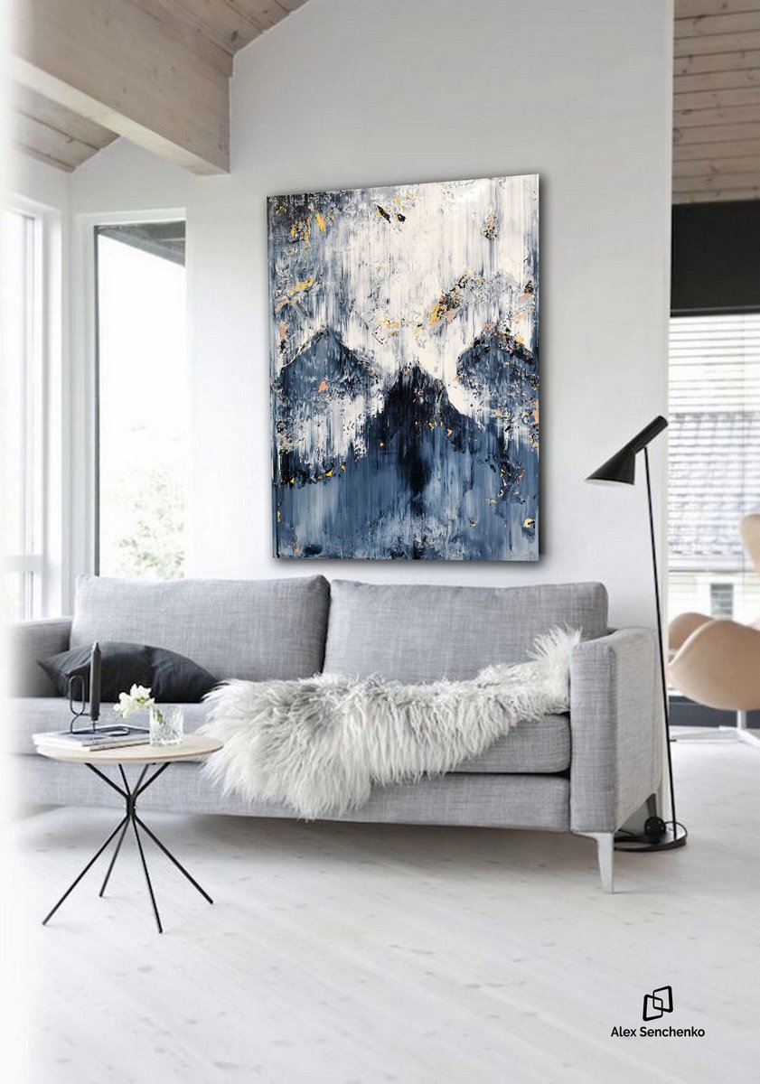 Abstract Acrylic Painting By Alex Senchenko, 39 X 47, Abstract 2207, Original Artwork