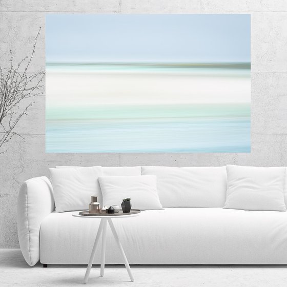 Dip Lightly in the Water - Minimalist pale blue canvas