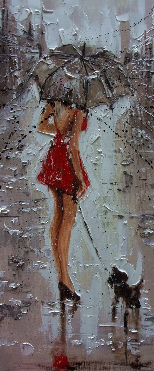 " SUMMER LOVE ; ) "  ABSTRACT original OIL painting CITY palette knife GIFT MODERN URBAN ART OFFICE ART DECOR HOME DECOR GIFT IDEA by Monika Luniak