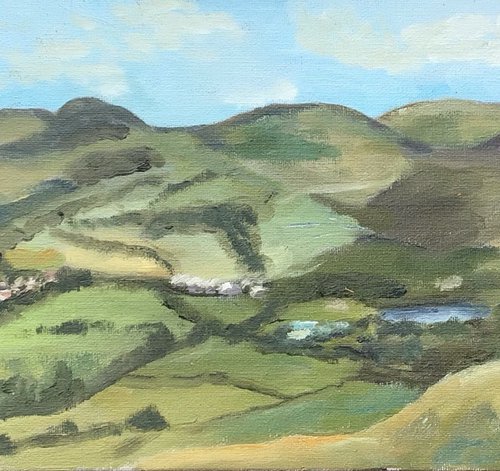 The mountains of South Wales, an original oil painting. by Julian Lovegrove Art